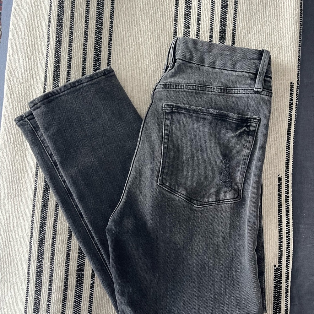 Good American Charcoal Straight Leg Jeans